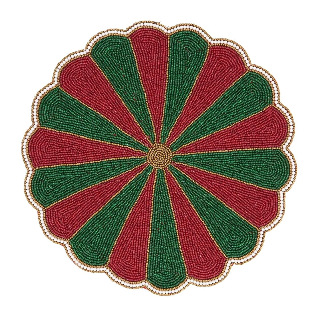 Unique Beaded Pinwheel Holiday Placemat