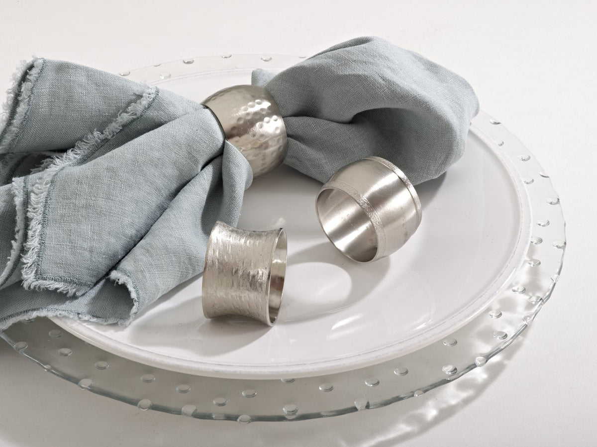 Classic Silver Tone Round Shape Napkin Rings