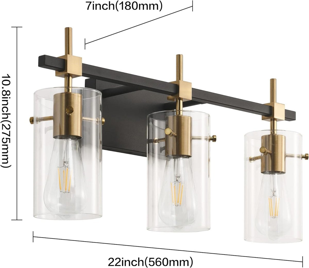 Vintage Vanity Lights with Glass Shade