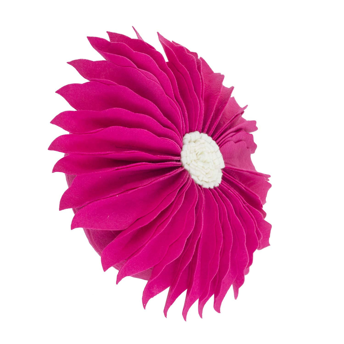Fennco Styles Handmade Garden 3D Sunflower Decorative Filled Throw Pillow 13" Round - Gold Floral Pillow for Couch, Living Room and Bedroom Décor