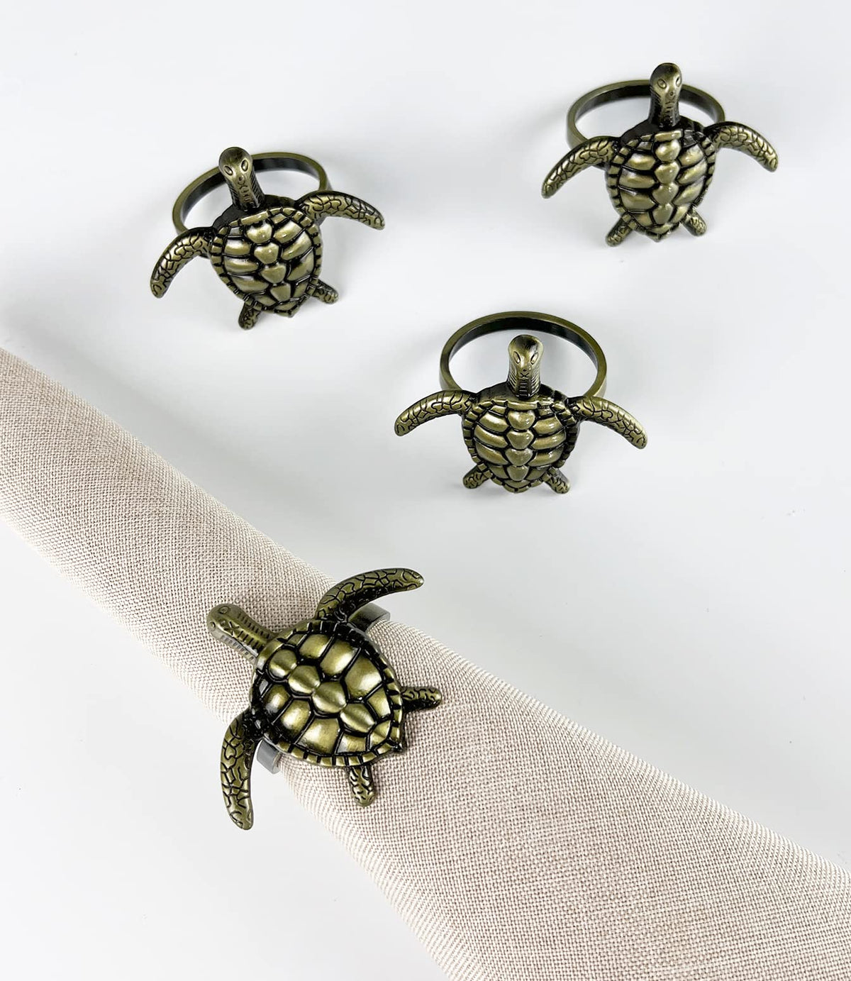 Nature's Touch Sea Turtle Metal Napkin Rings