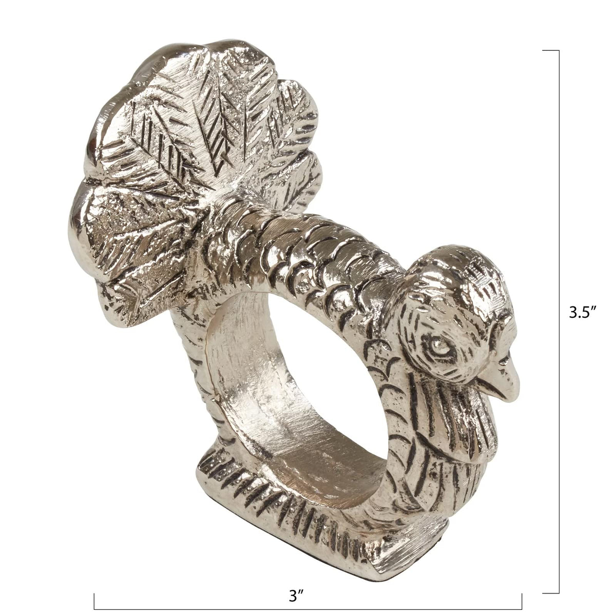 Turkey Design Aluminum Decorative Napkin Rings