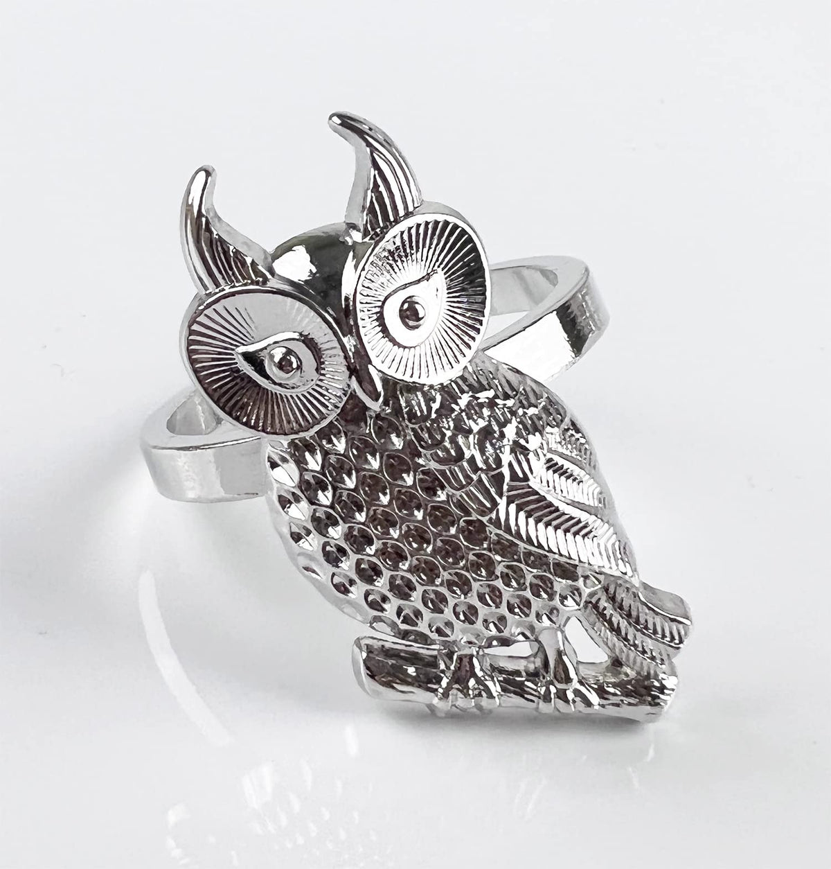 Perched Owl Metal Napkin Rings