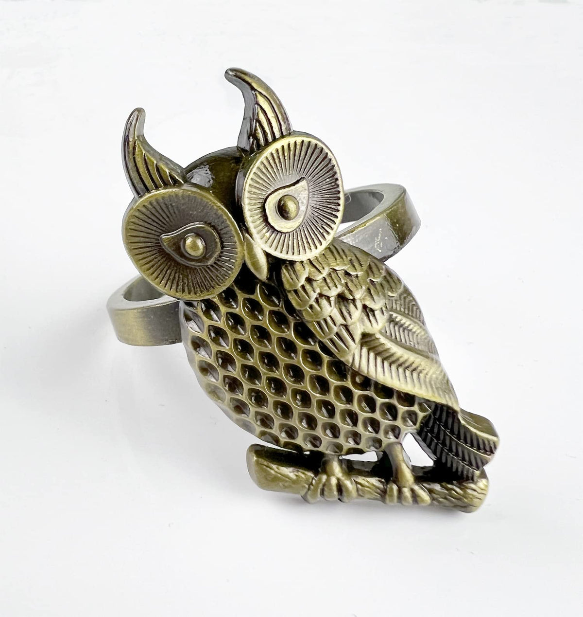 Perched Owl Metal Napkin Rings