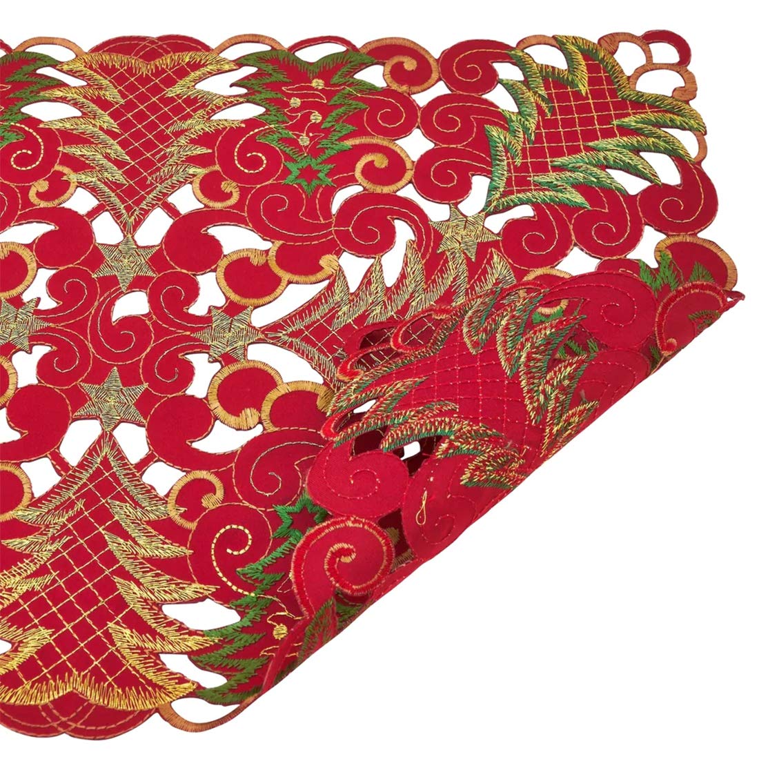 Embroidered Christmas Tree Cutwork Tablecloths