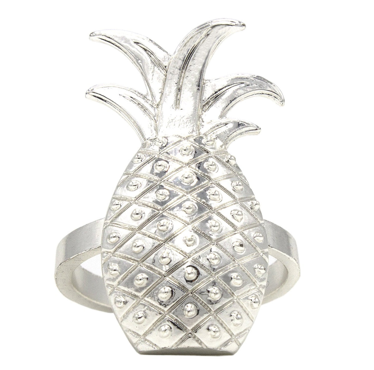 Fennco Styles Stylish Pineapple Metal Napkin Rings - Set of 4