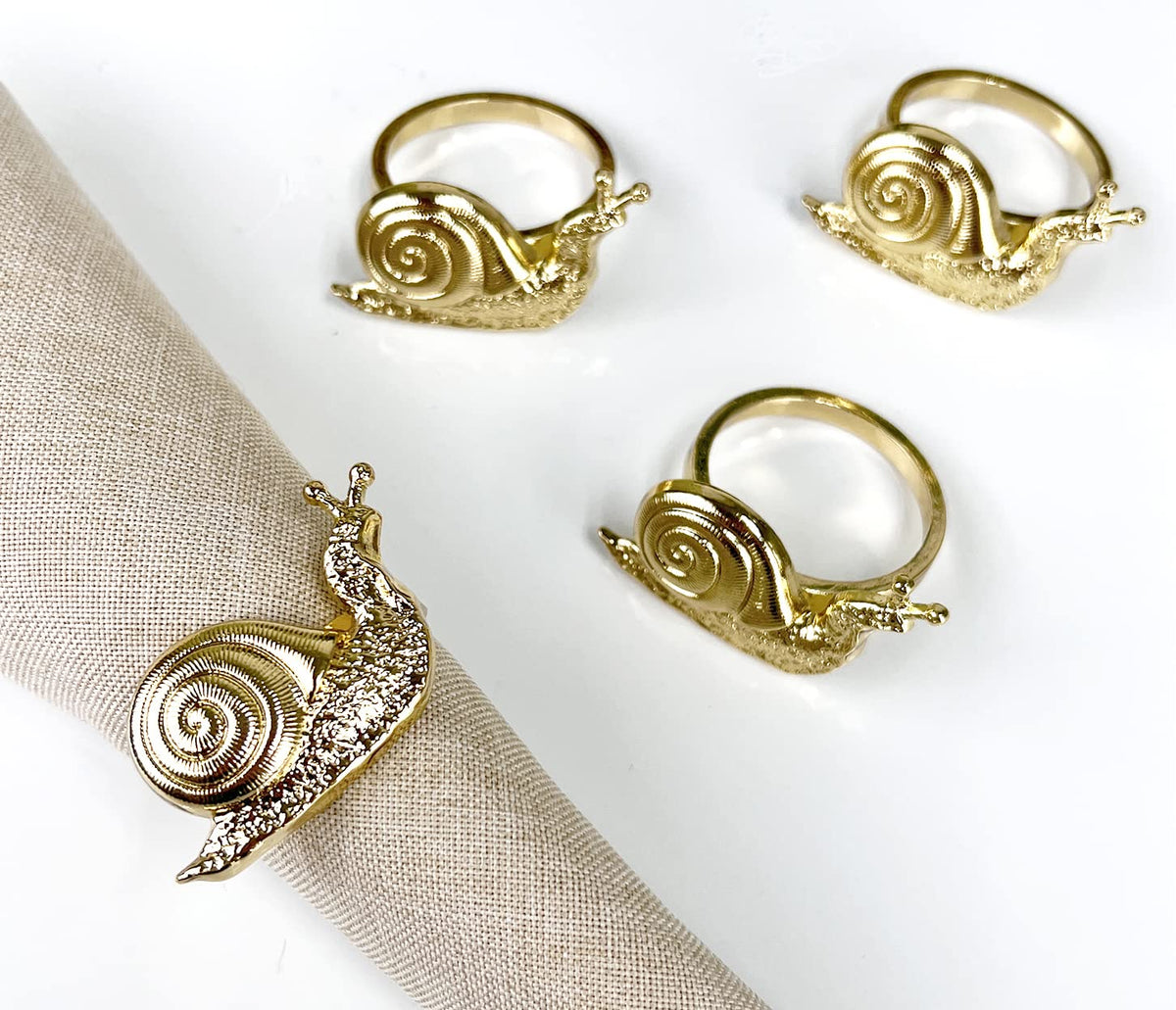 Nature's Touch Snail Metal Napkin Rings