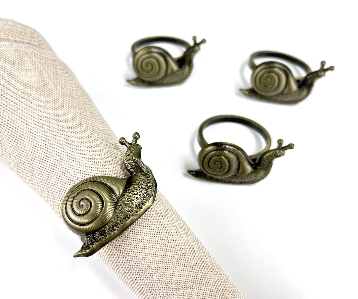 Nature's Touch Snail Metal Napkin Rings