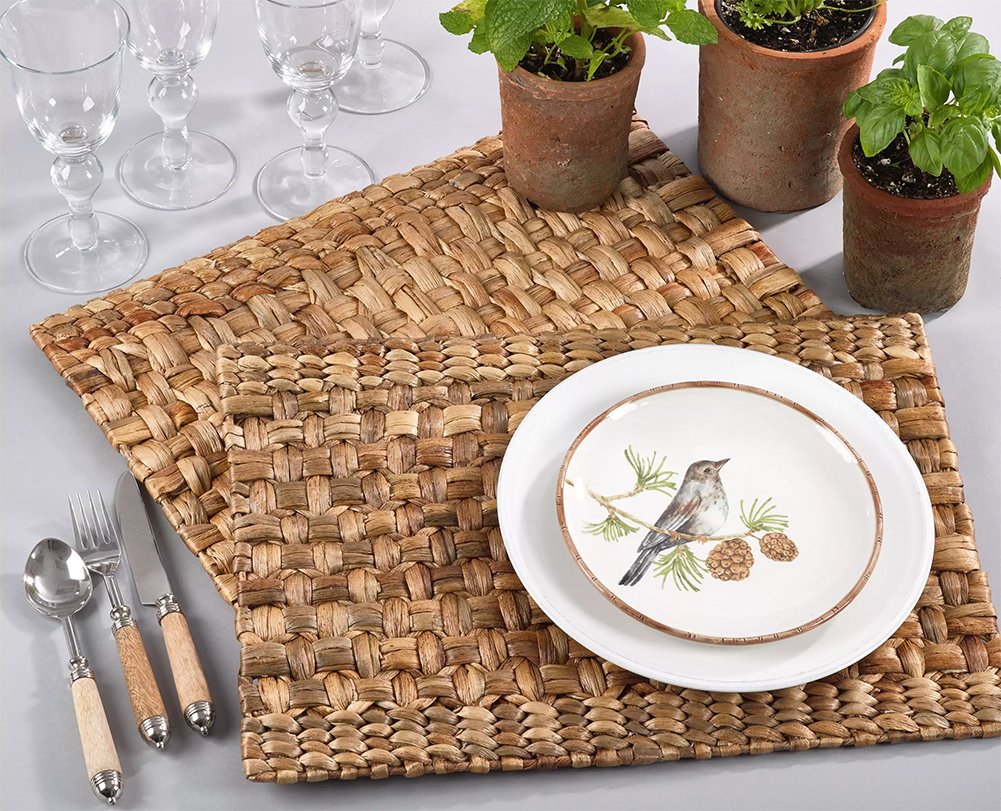 Water Hyacinth Woven Design Placemats 13" W X 19" L