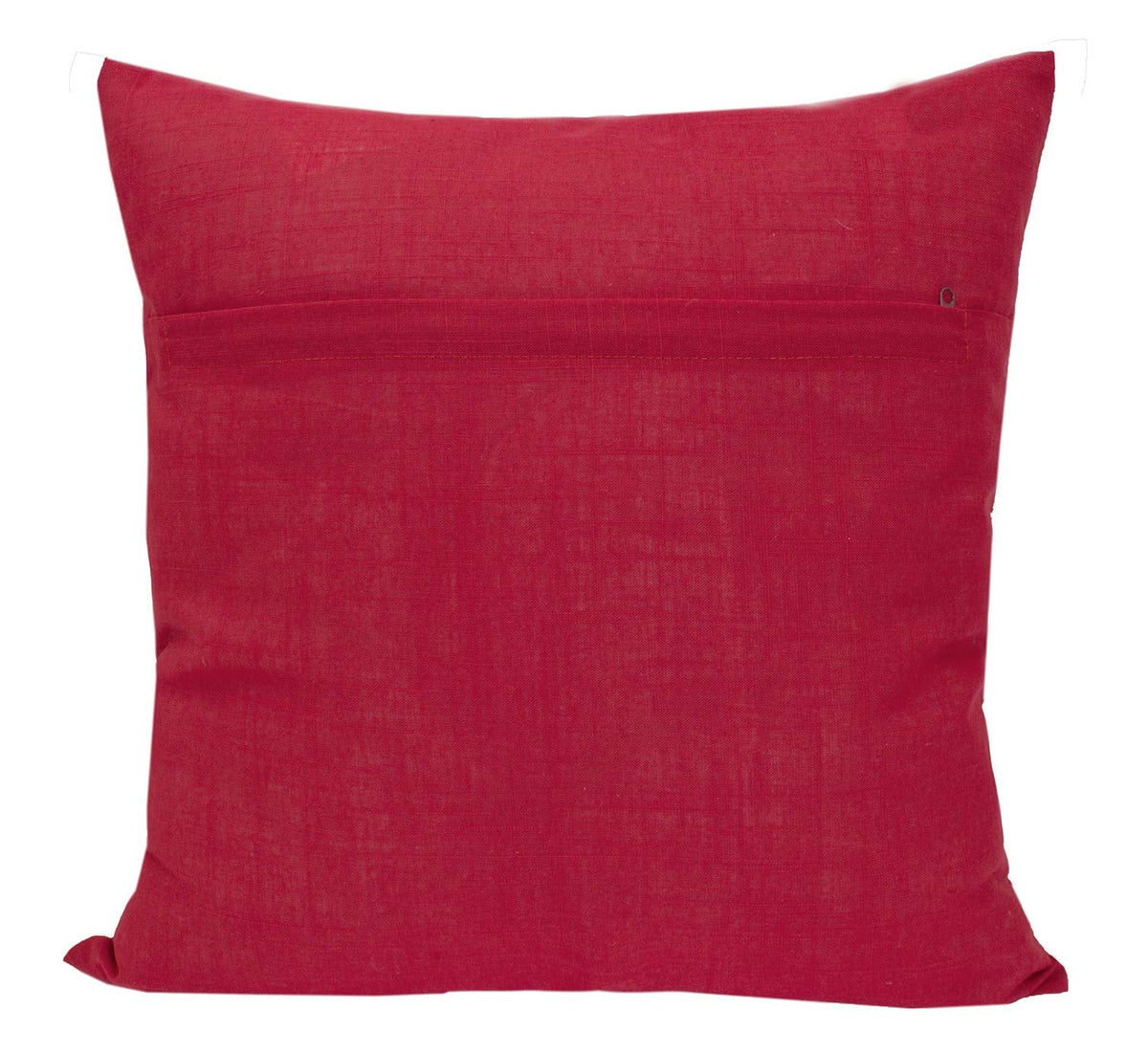 Fennco Styles Embroidered White Snowflake Christmas Decorative Throw Pillow Cover 18 x 18 Inch - Red Pillow Case for Holiday Décor, Couch, Living Room and Bedroom Décor