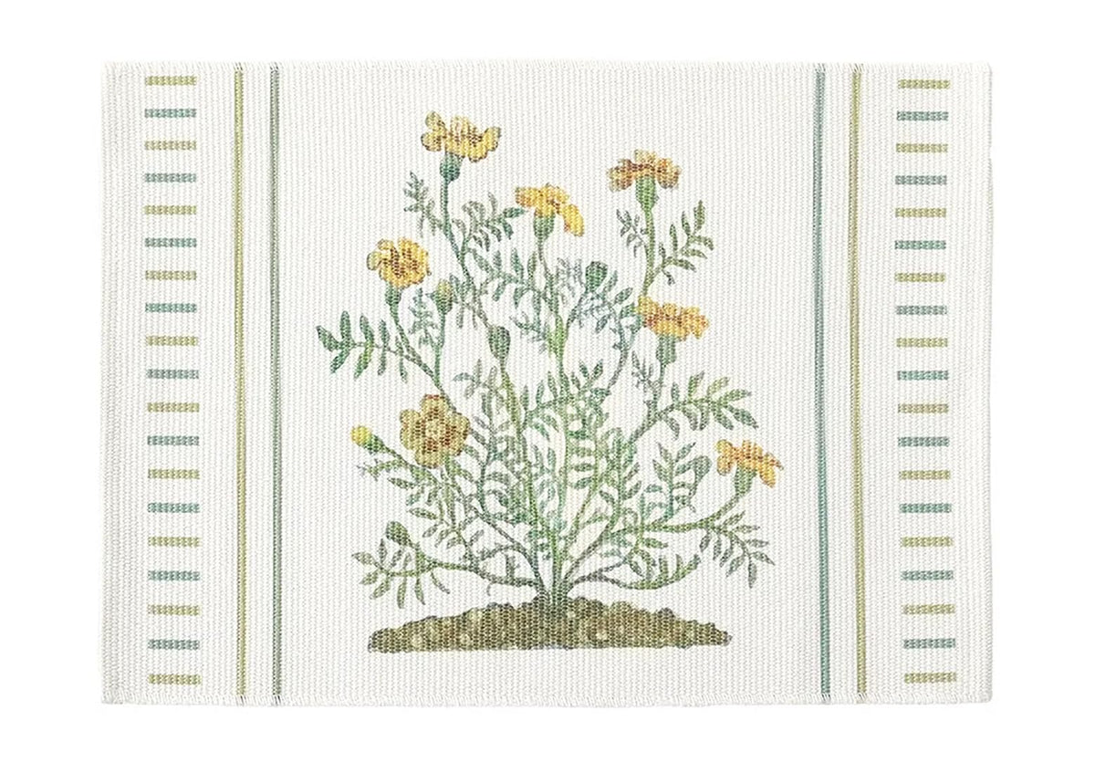 Botanical Floral Print Cotton Blend Woven Table Placemats