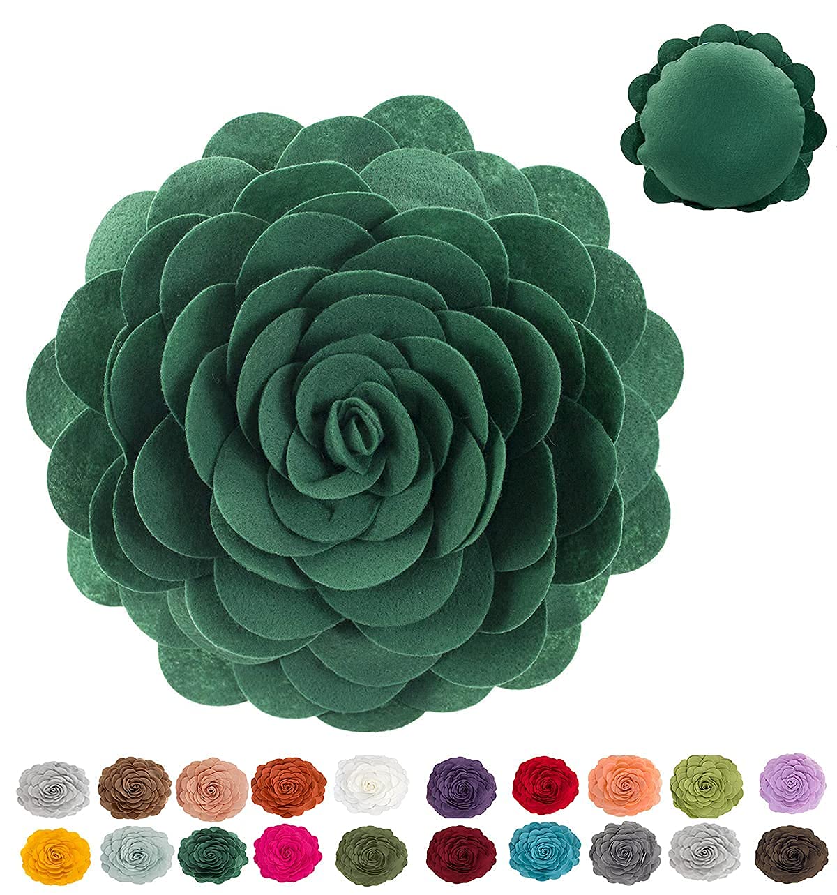 Eva's Flower Garden Decorative Throw Pillow 13" Round - Floral Accent Pillow Case for Home, Couch, Bed, Living Room, Holiday and Office Décor