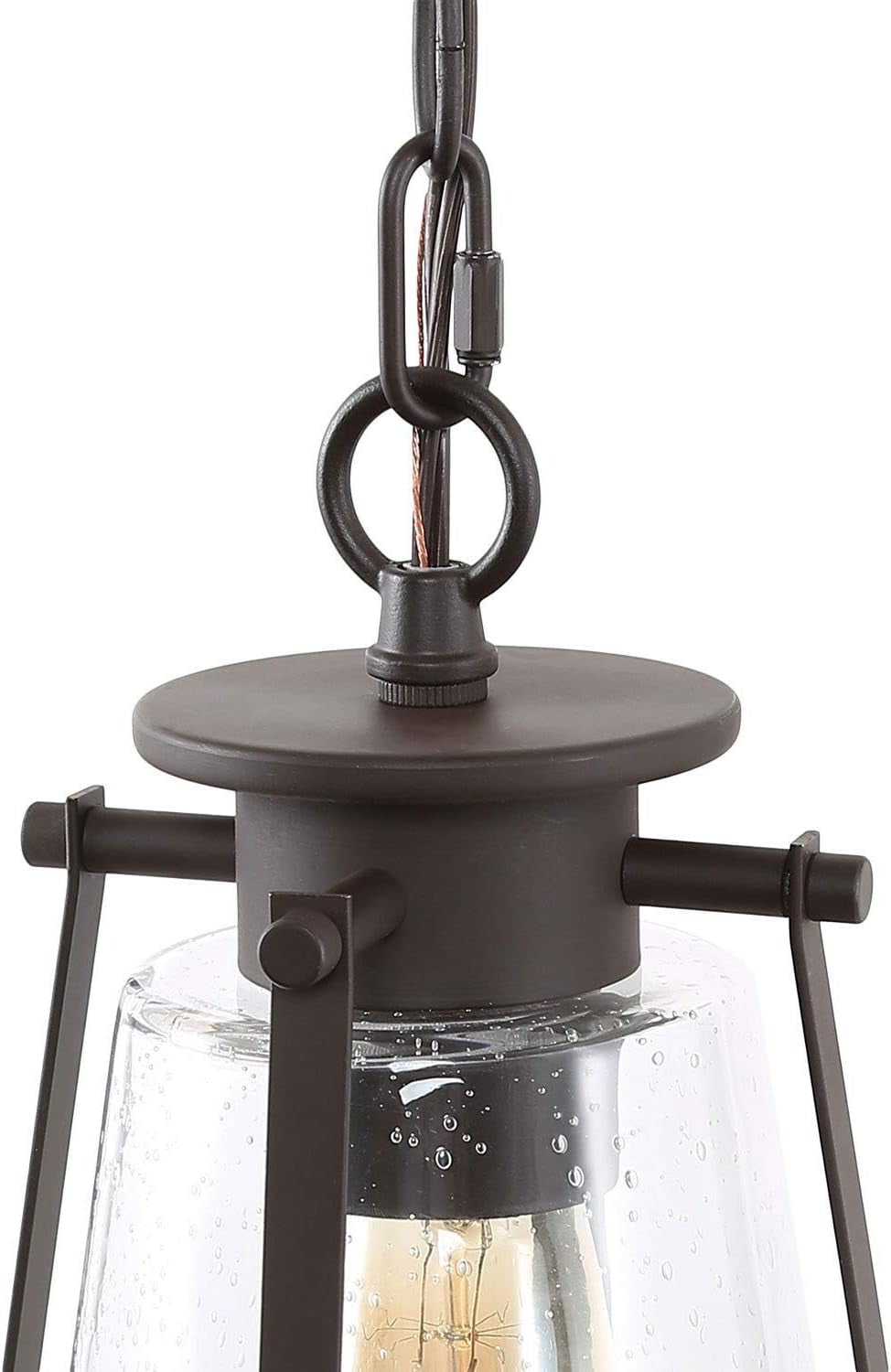 Farmhouse Pendant Lighting with Seeded Glass Shade