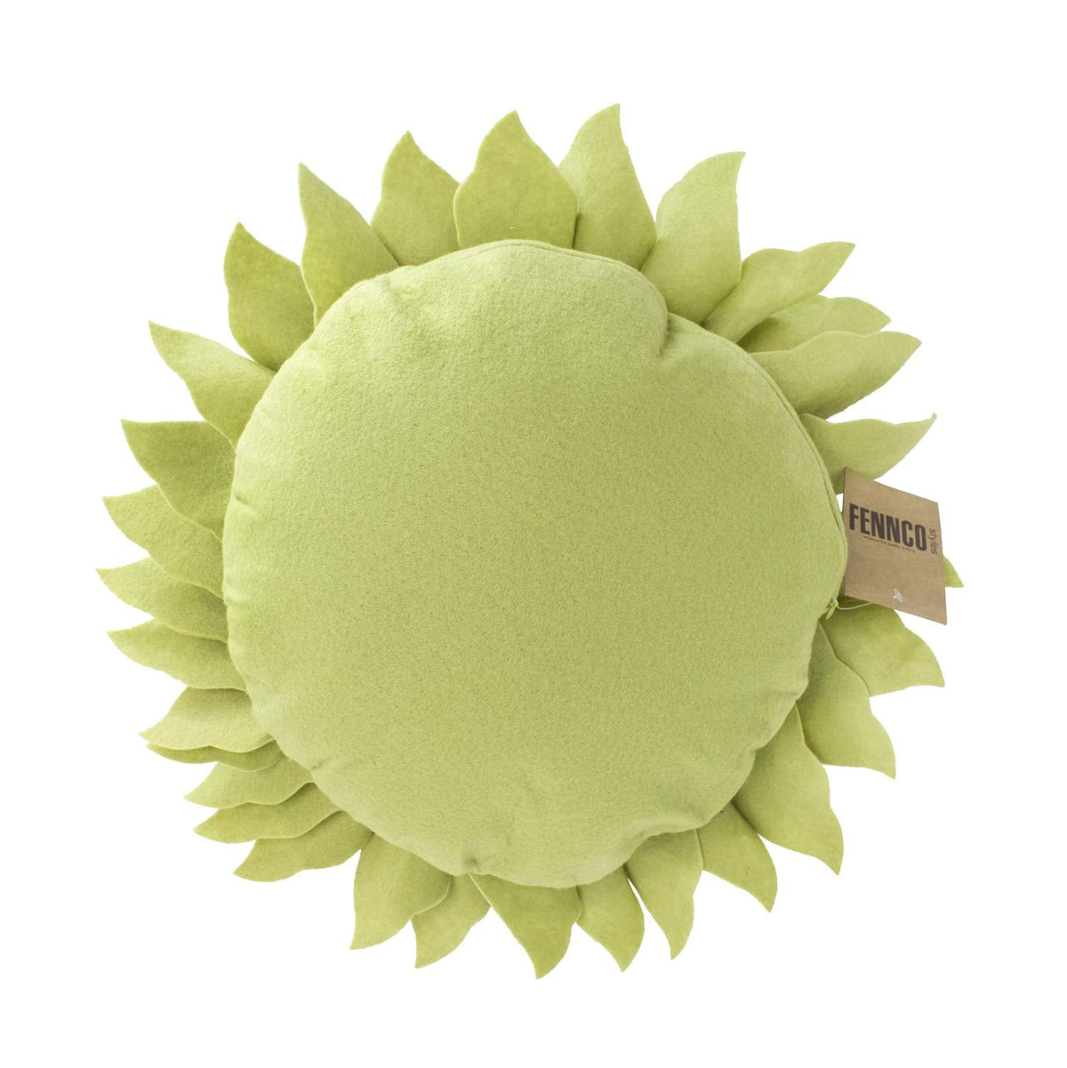 Fennco Styles Handmade Garden 3D Sunflower Decorative Filled Throw Pillow 13" Round - Gold Floral Pillow for Couch, Living Room and Bedroom Décor