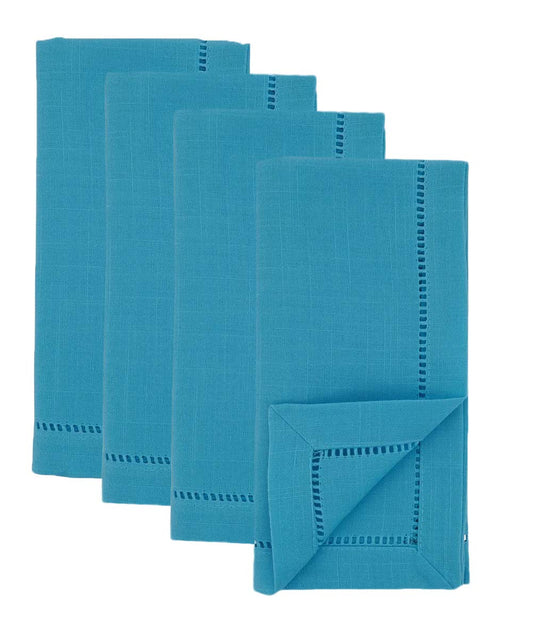 Serviettes de table carrées classiques à ourlet ajouré de 50 cm