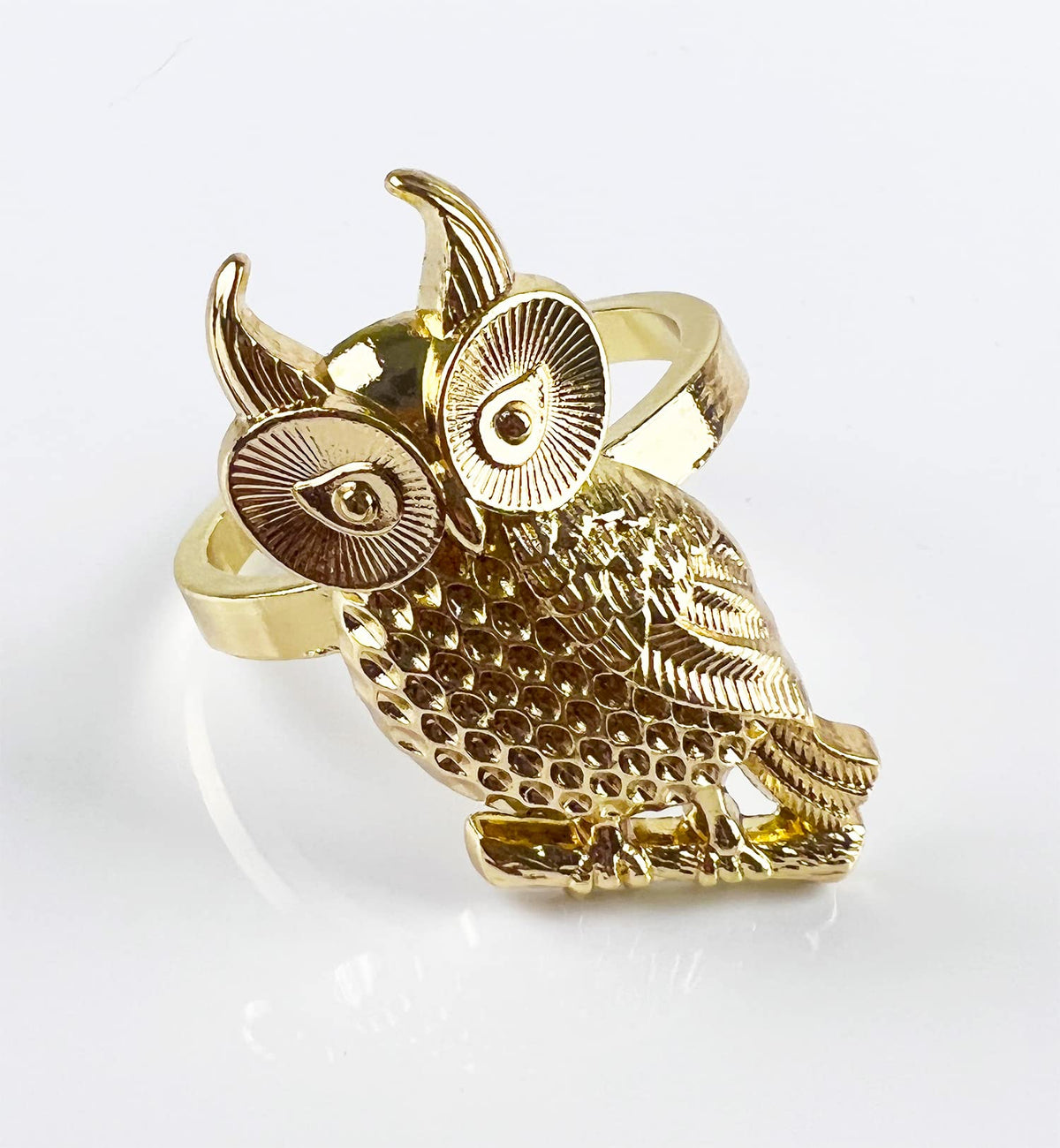 Perched Owl Metal Napkin Rings
