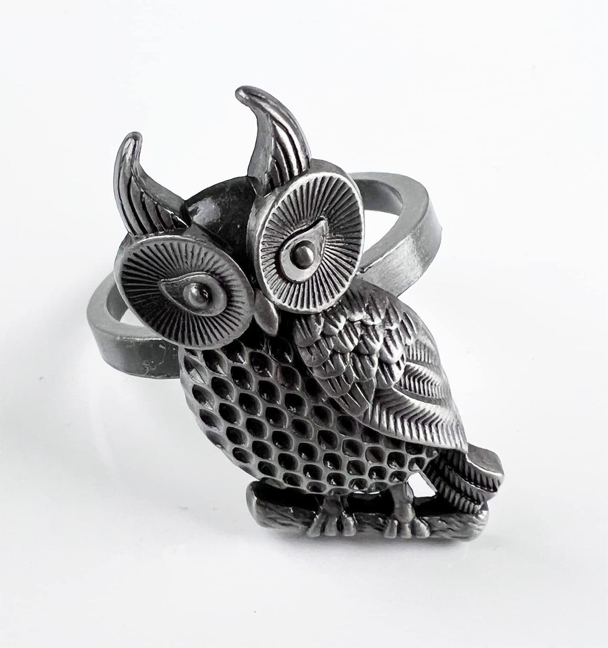 Perched Owl Metal Napkin Rings