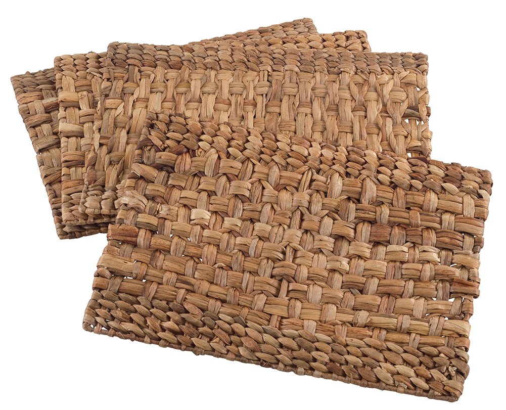 Water Hyacinth Woven Design Placemats 13" W X 19" L