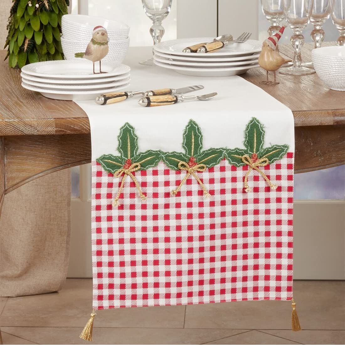 Buffalo Plaid Holly Table Runner 16" W x 72" L