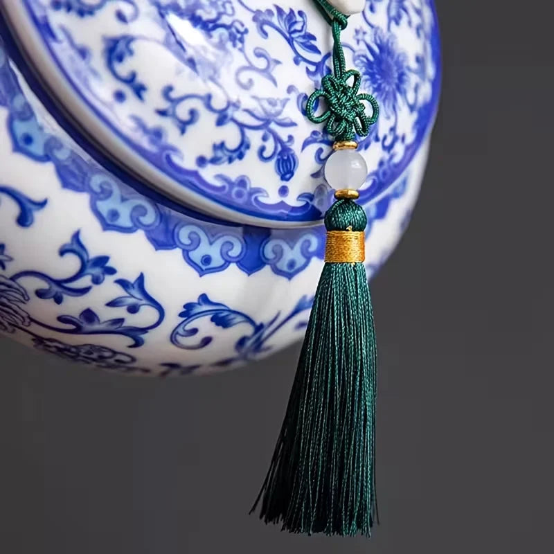 Ruyi Lotus Vine Chinoiserie Lidded Jar