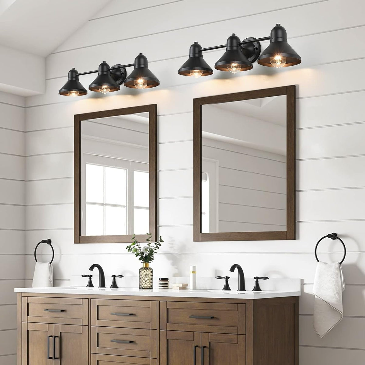 Matte Black Metal Bathroom Vanity Light