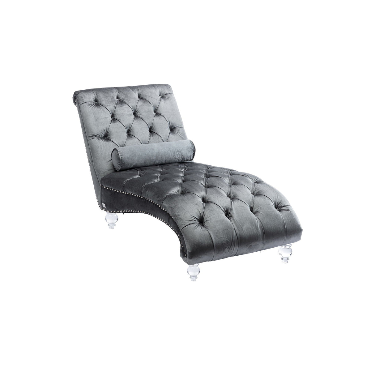 Chaise Lounge Indoor, Button Tufted Upholstered Chaise Lounge Chair With Pillow