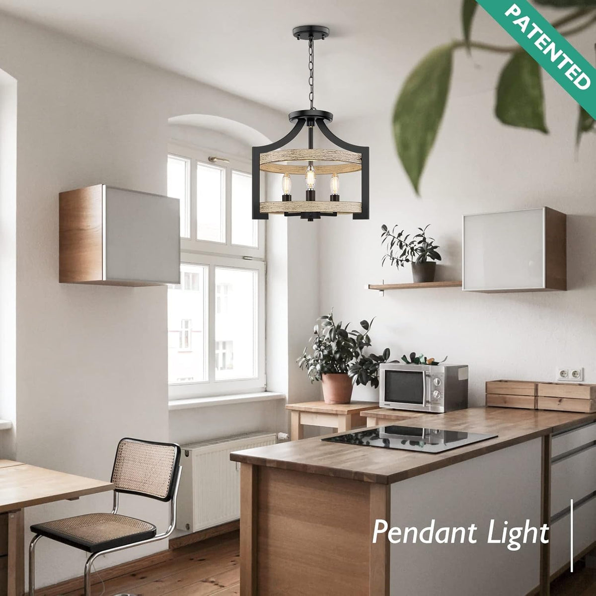 3-Light Rustic Farmhouse Pendant Light