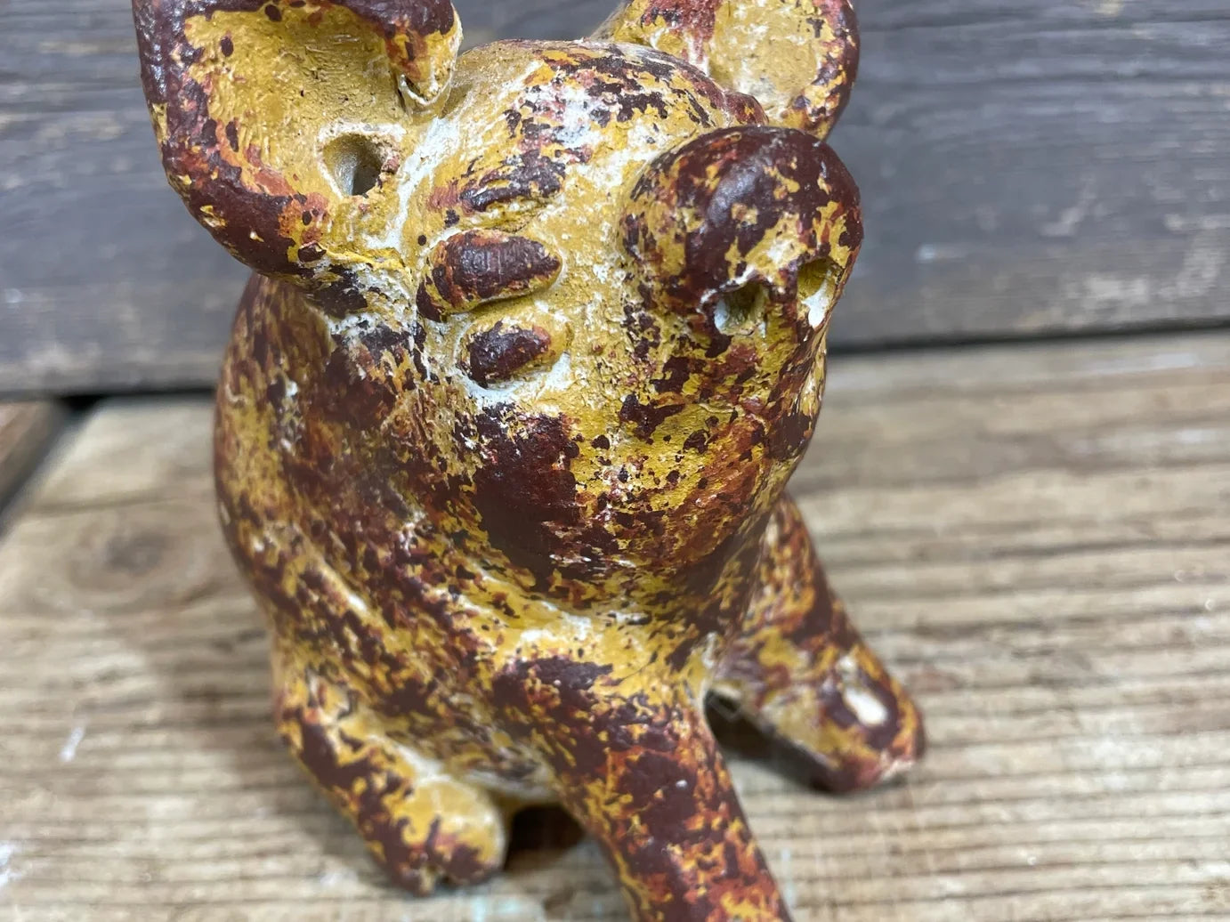 Handcrafted Clay Pig Garden Figurines — Set of 3