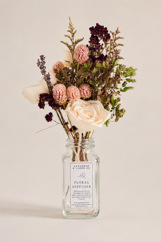 Diffuseur de parfum à roseaux avec fleurs séchées | Parfum d'ambiance floral à la caspia 236 ml