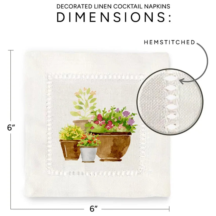 Hemstitch Napkins - Garden (Set of 6)