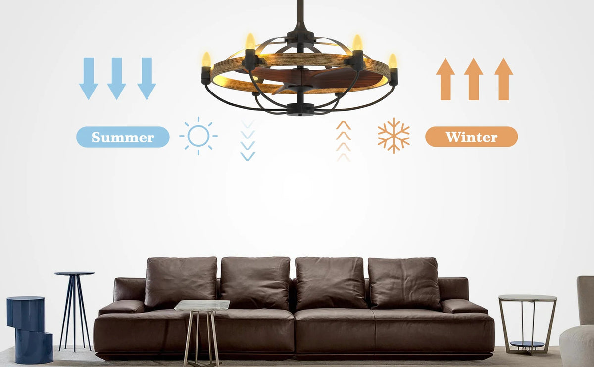 Farmhouse Caged Ceiling Fan Light Fixture