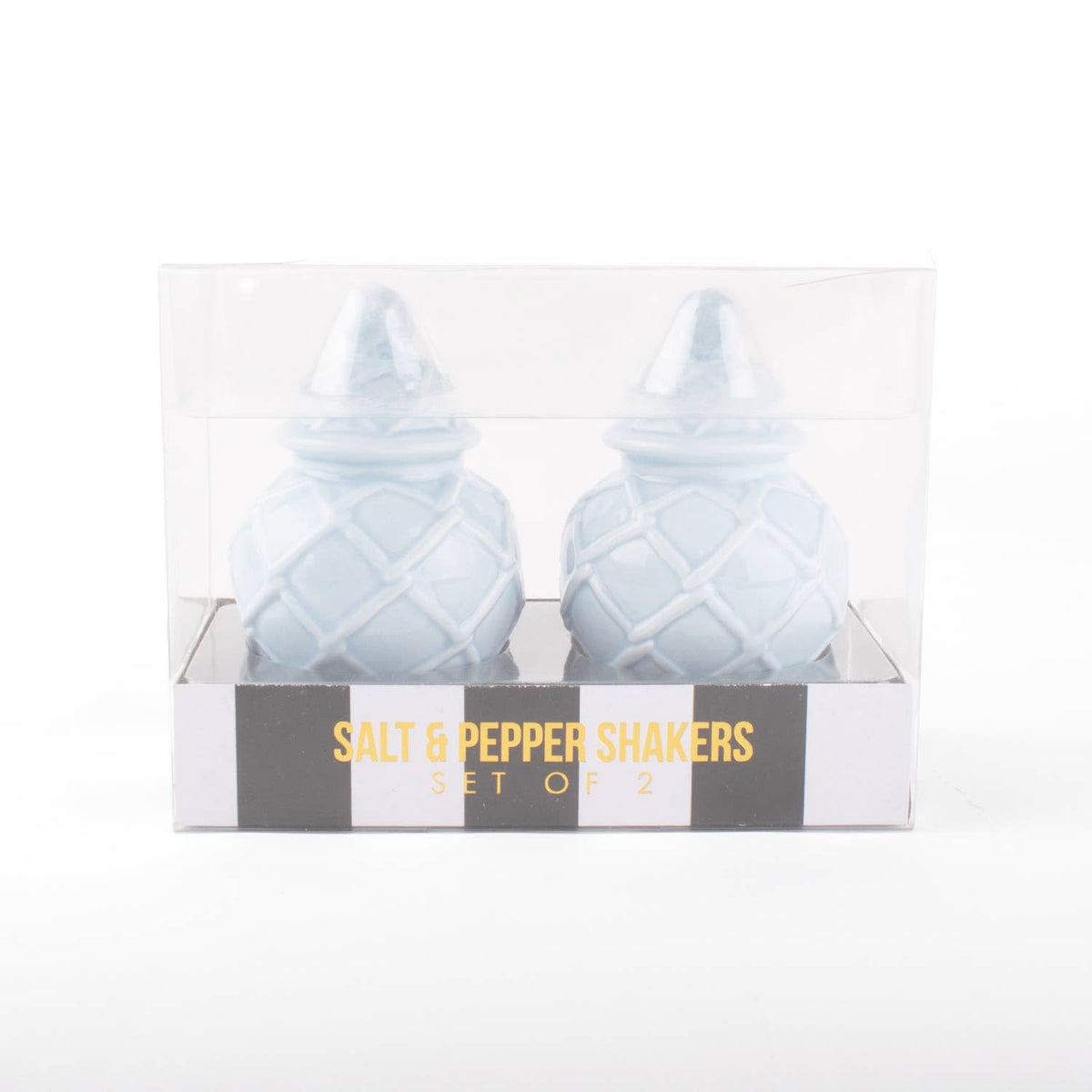 Light Blue Textured Jar Salt & Pepper Shaker Boxed Set