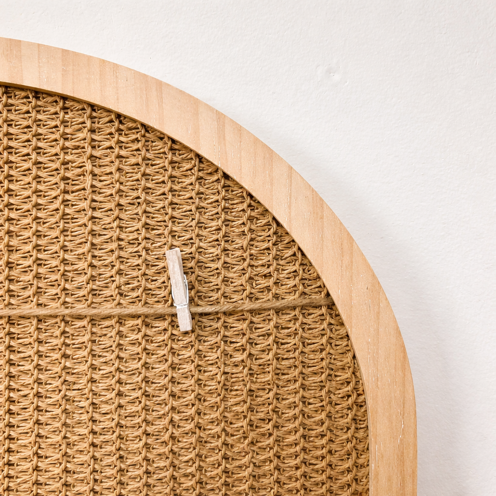 Arched Rattan Photo Display Board