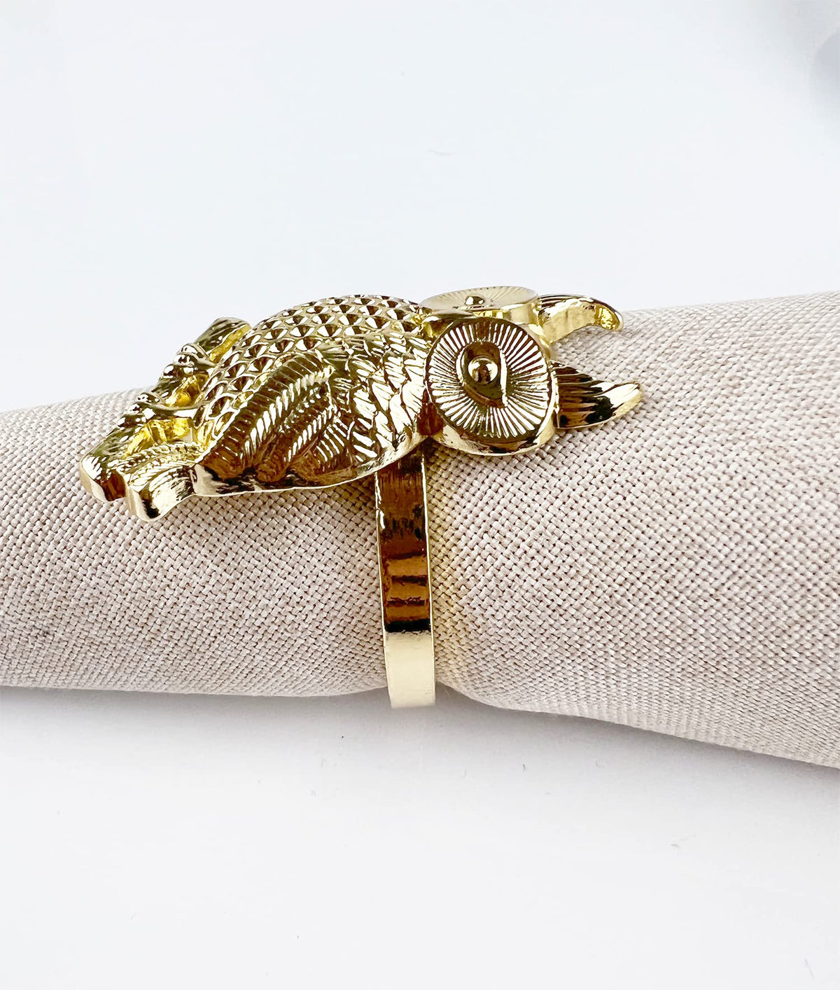 Perched Owl Metal Napkin Rings