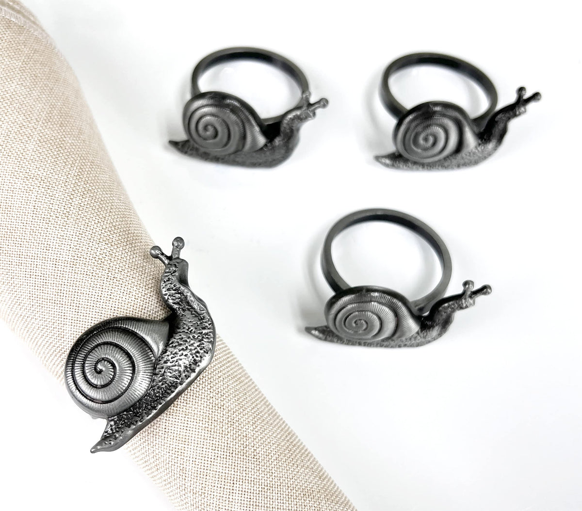 Nature's Touch Snail Metal Napkin Rings