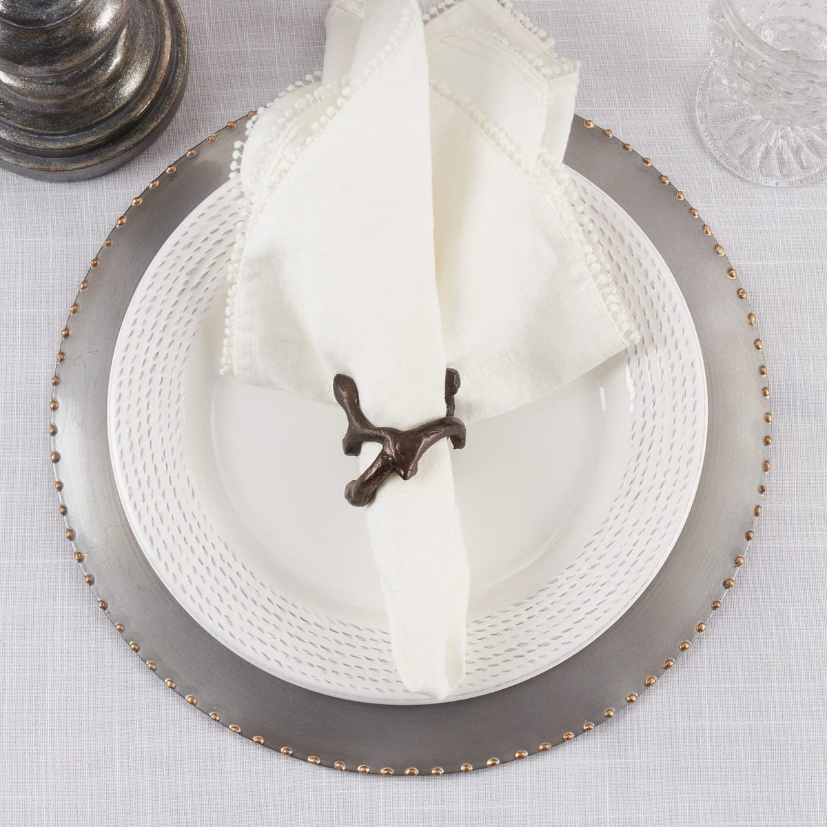 Modern Twigs Aluminum Napkin Rings