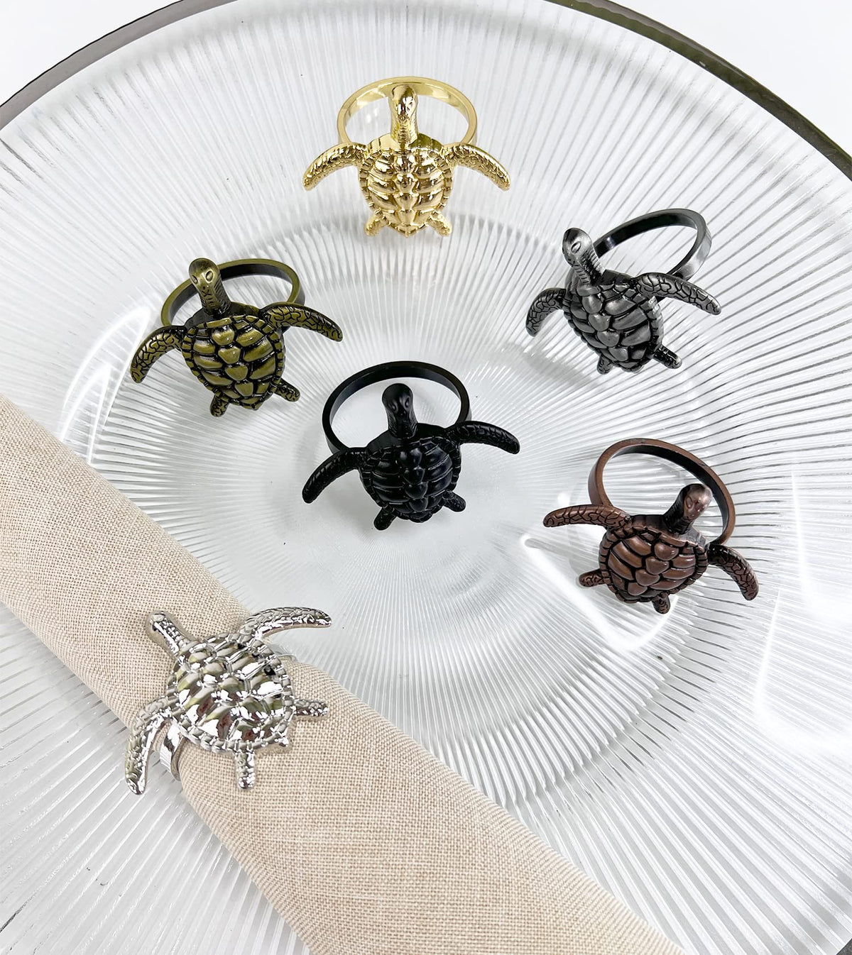 Nature's Touch Sea Turtle Metal Napkin Rings