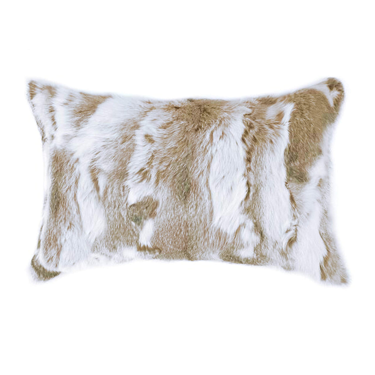 Fennco Styles Lucky Collection Rustic Handcrafted Ultra Soft Rabbit Fur 16 x 16 Inch Throw Pillow with Case & Insert – Grey Accent Pillow for Winter Season on Couch, Bedroom and Living Room Décor
