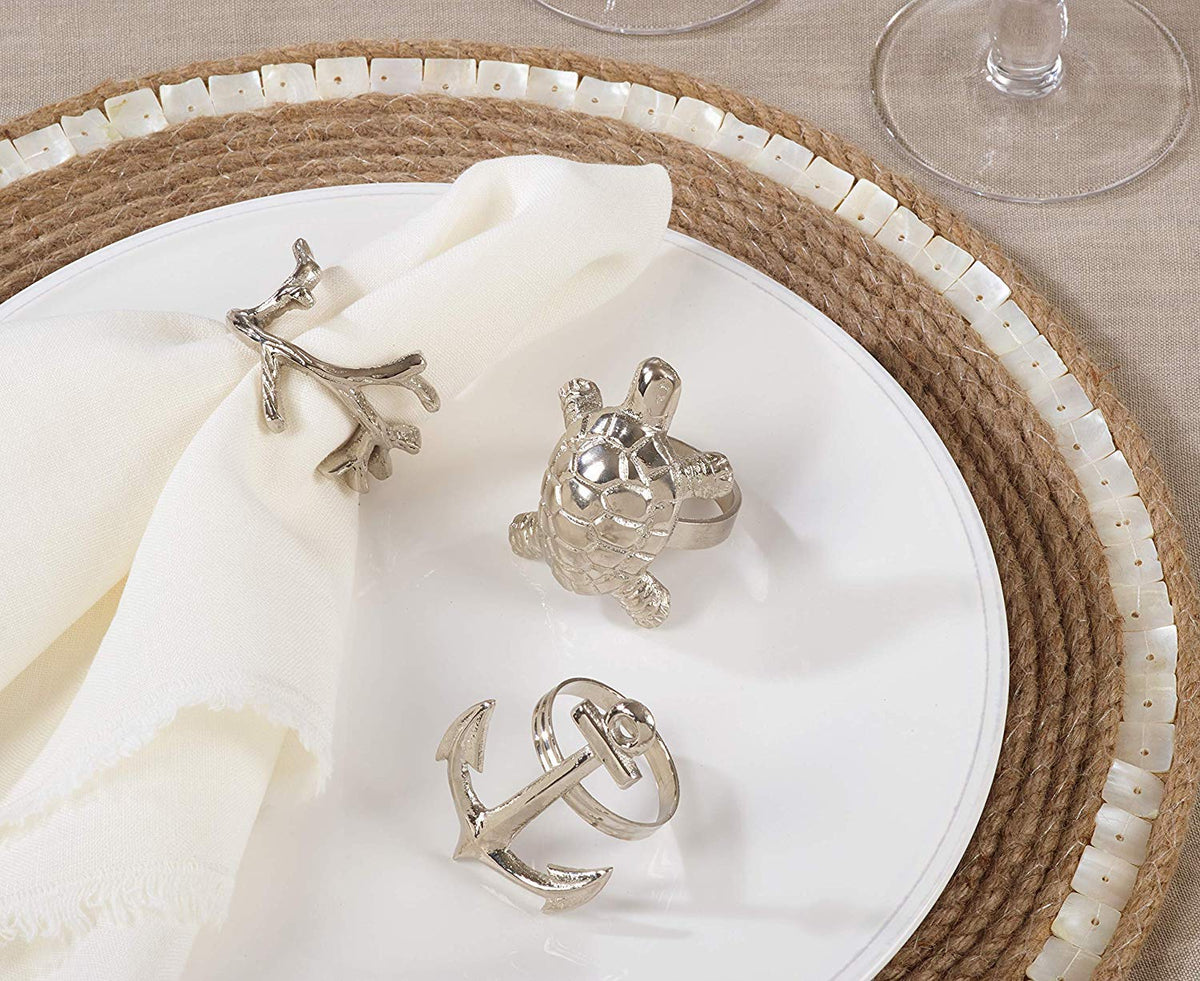 Silver Brass Casual Napkin Rings