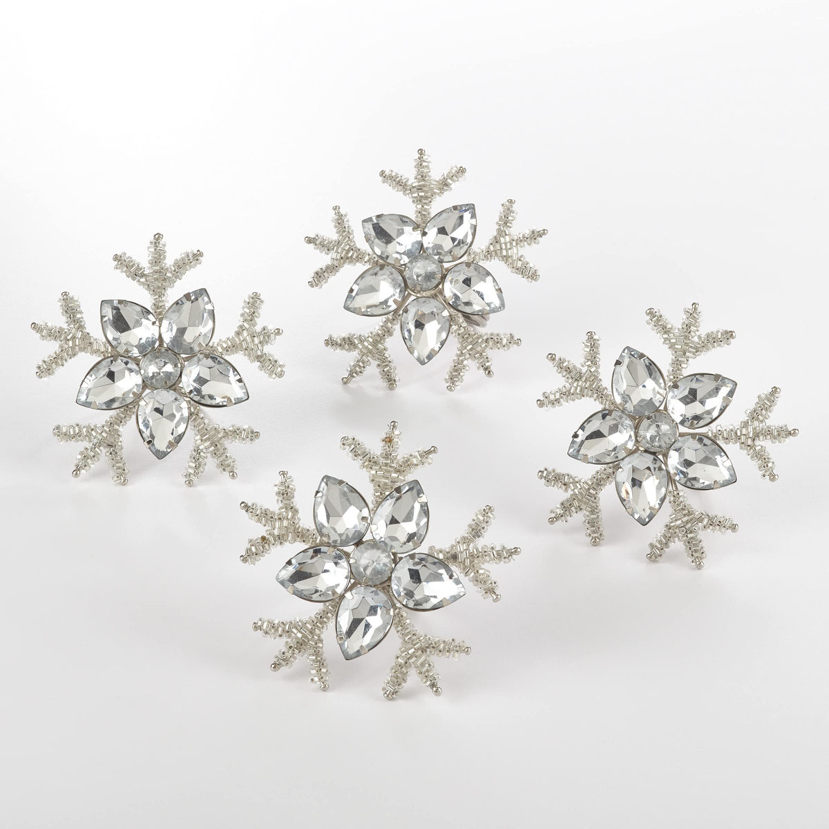 Beaded Snowflake Holiday Napkin Rings