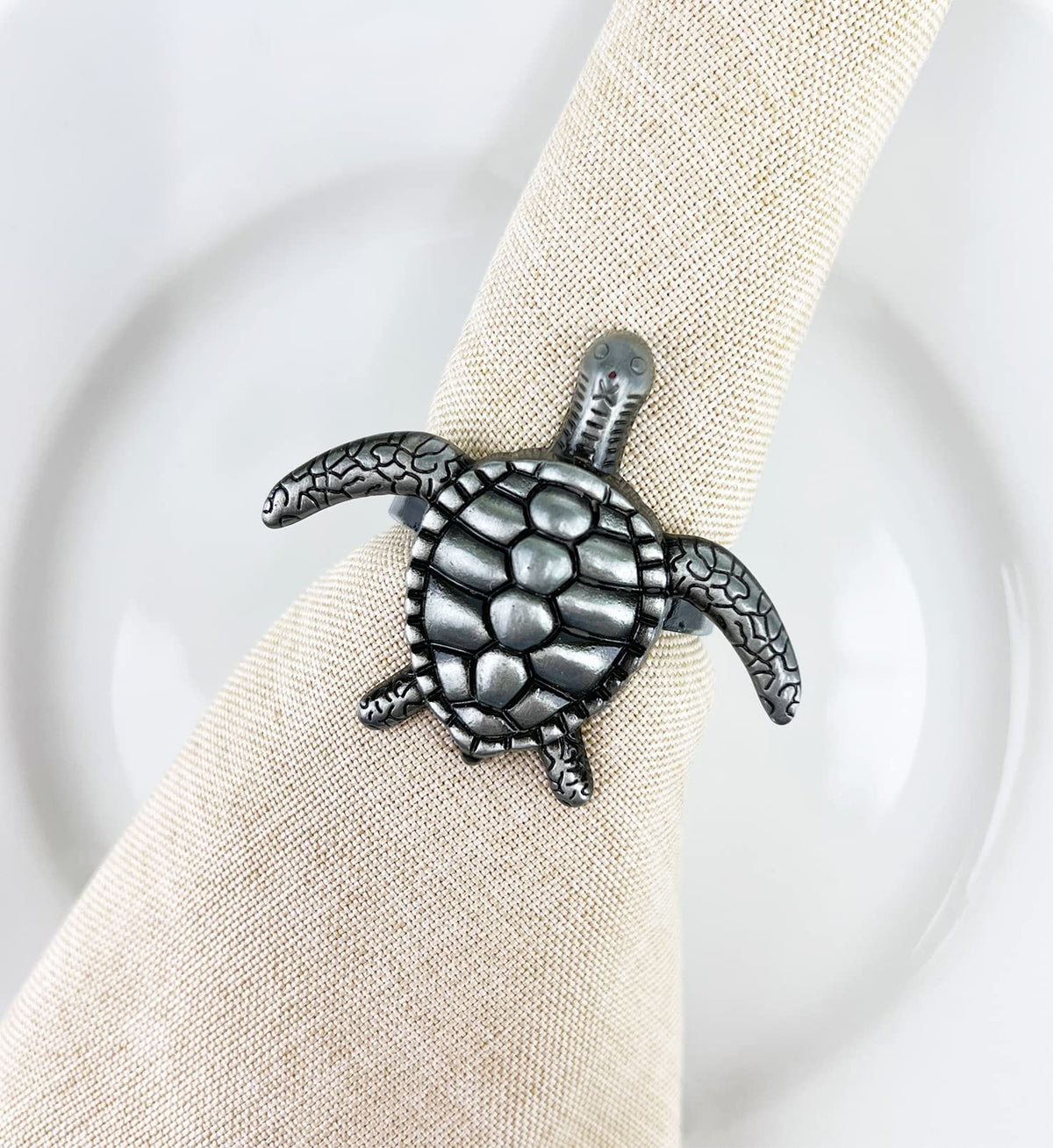 Nature's Touch Sea Turtle Metal Napkin Rings