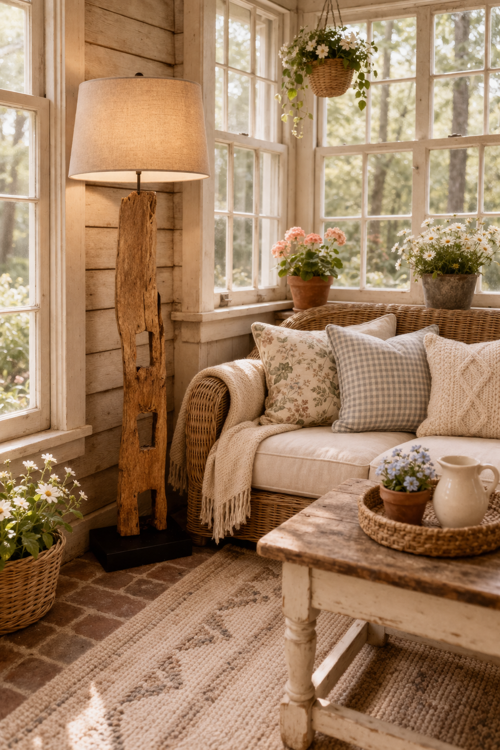 Rustic Reclaimed Teak Farm Post Floor Lamp