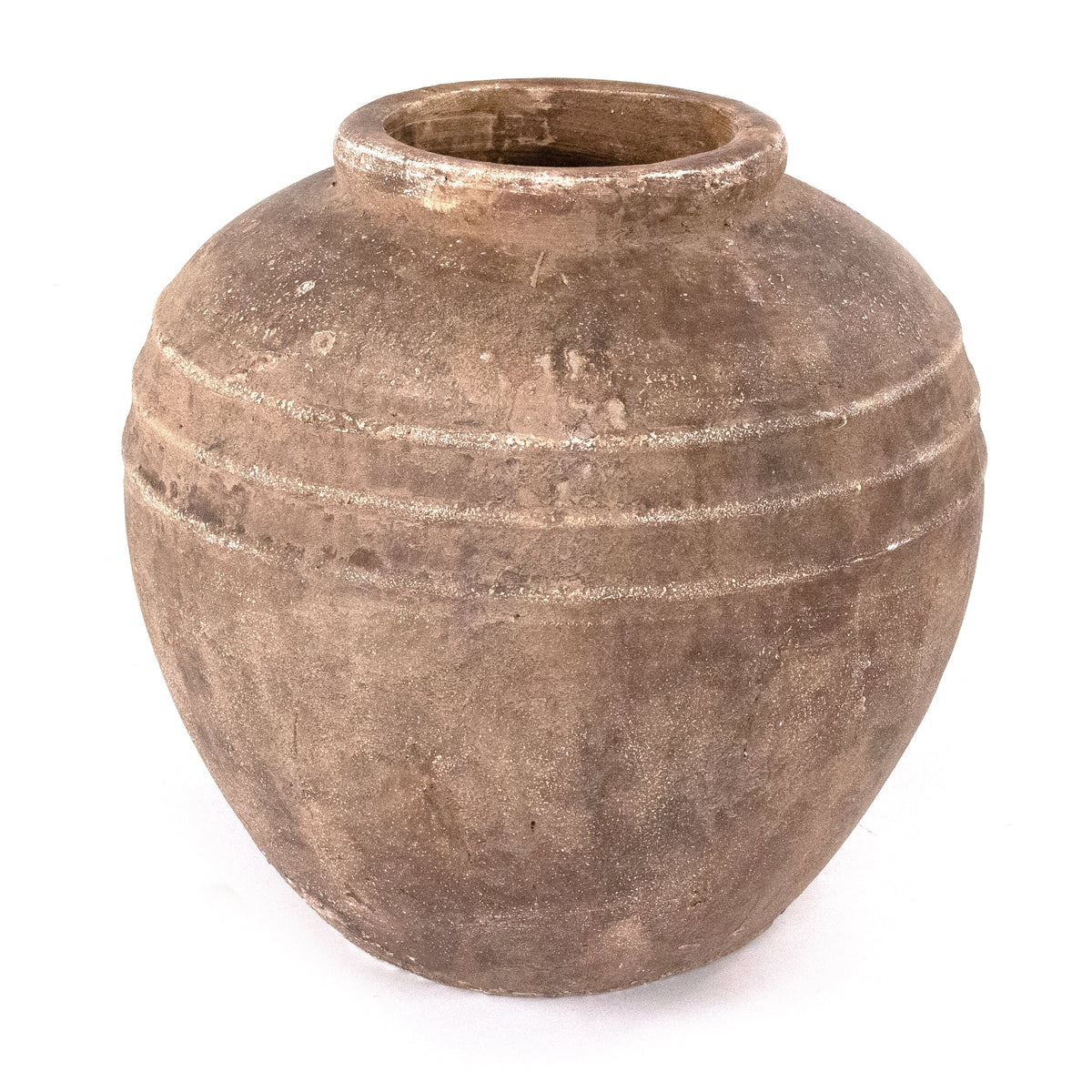 Weathered Earthen Ceramic Jar 7 in
