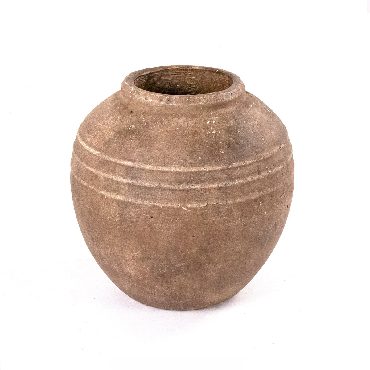 Weathered Earthen Ceramic Jar 7 in