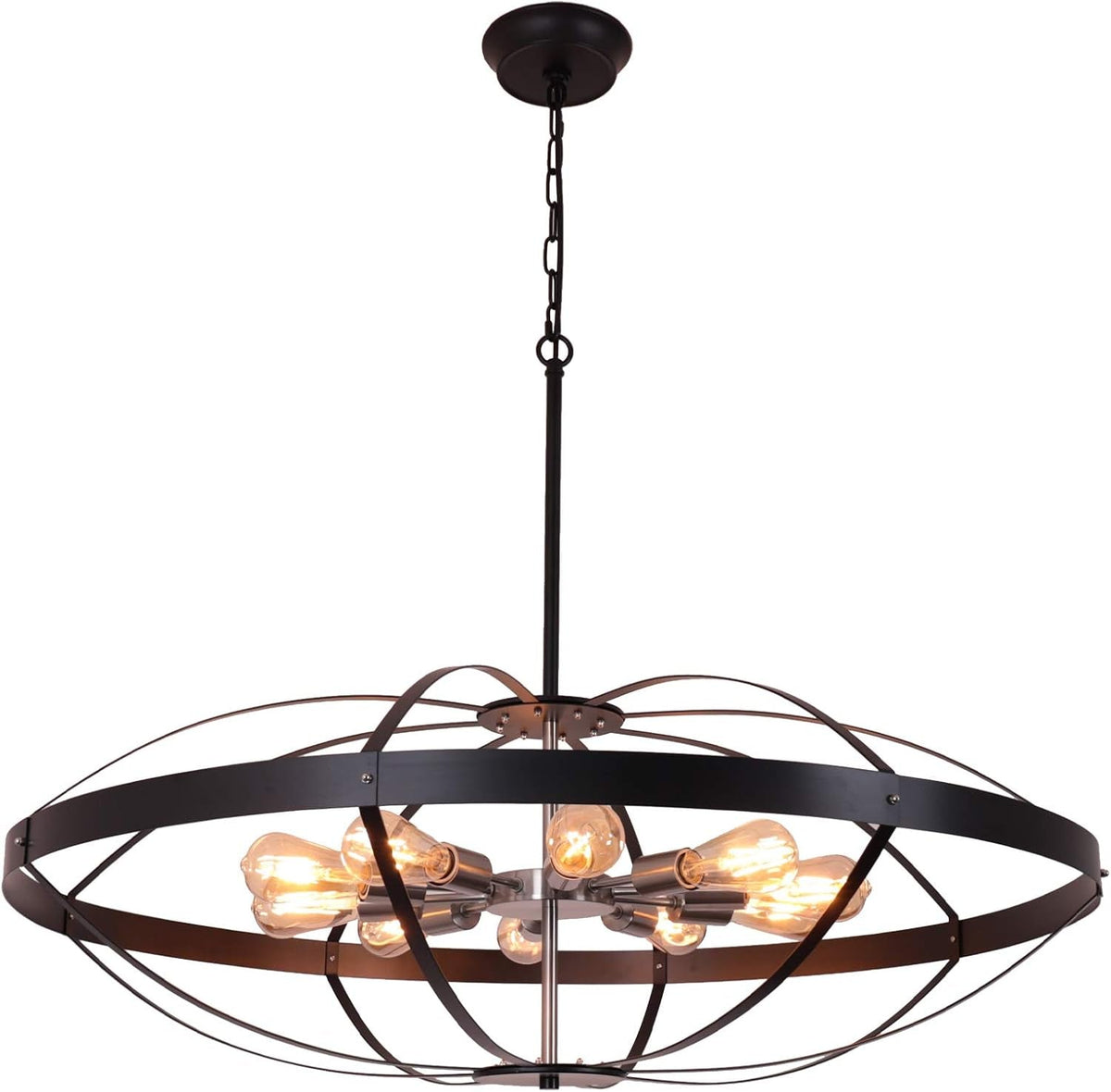 40" Farmhouse Chandelier for High Ceilings