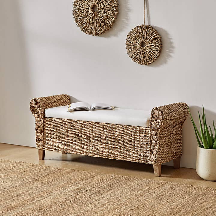 Arnaldo Rattan Storage Bench Karat Home 27.99 kg