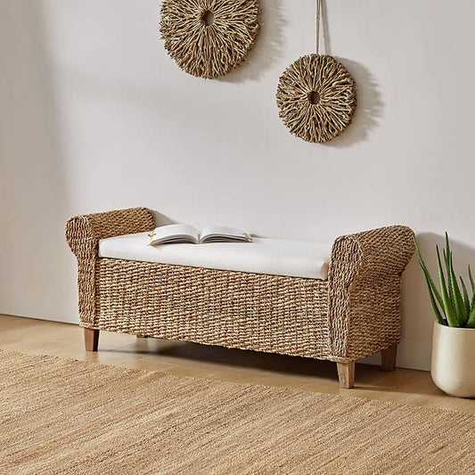Arnaldo Rattan Storage Bench Karat Home 27.99 kg