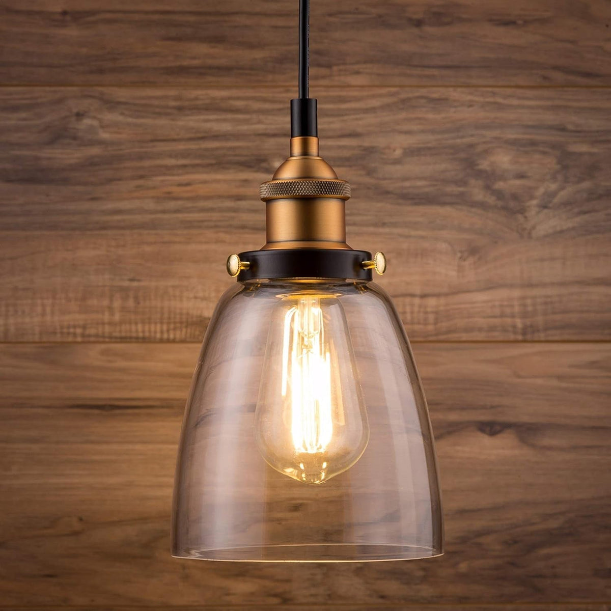 Large Bell Shaped Glass Pendant Light