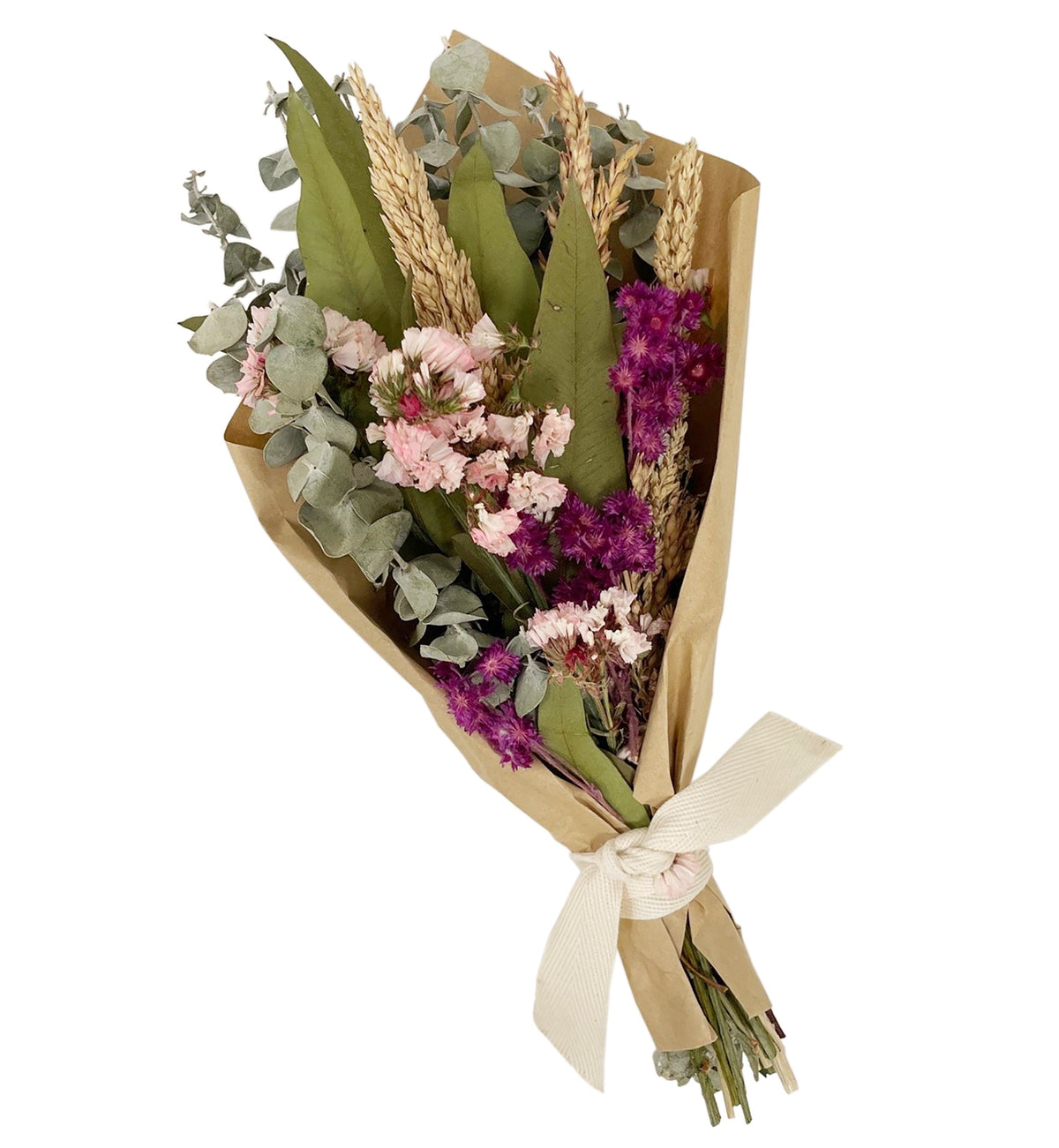 Petite Floral and Eucalyptus 12" Bouquet: Pink Floral