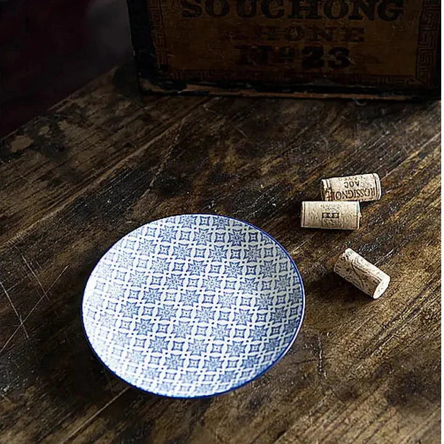 Blue and White Round Plate - III